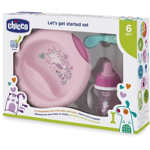 Набір дитячого посуду Chicco Meal Set 6 м+ рожевий (16200.11)