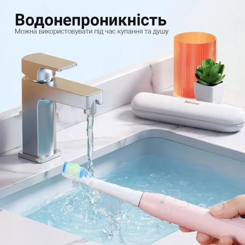 Зубна щітка Bitvae D2 з футляром та 8 насадок pink фото 5