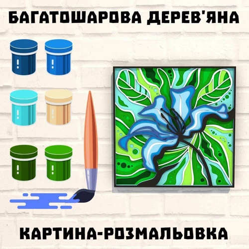 Деревянная картина-раскраска Wortex Woods Экзотический цветок 3 30x30 (3DP30032)