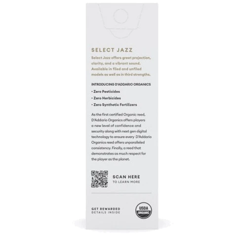 Трости для тенор саксофона D'ADDARIO Organic Select Jazz - Tenor Sax Filed 3M - 5 Pack: Производитель RICO