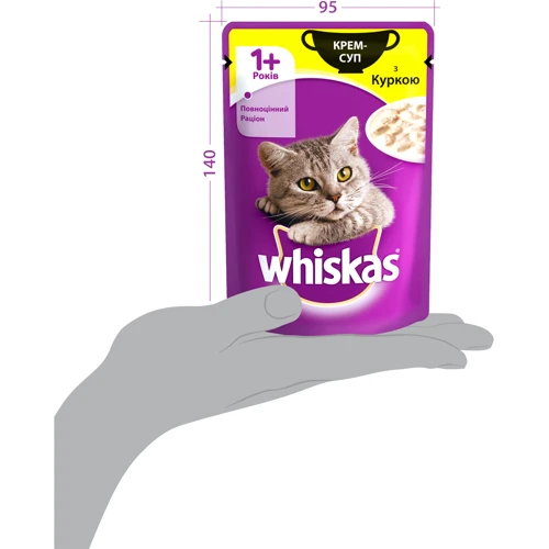 Влажный корм для котов Whiskas крем-суп с курицей 85г (4770608255435): Основные ингредиенты Курица