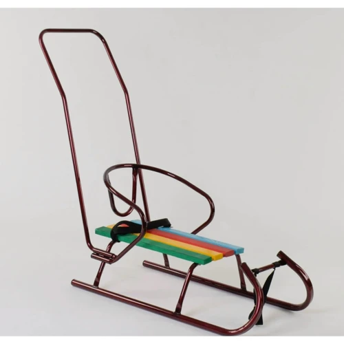 Санки Санта цветные бордовые с ручкой: Производитель Noname