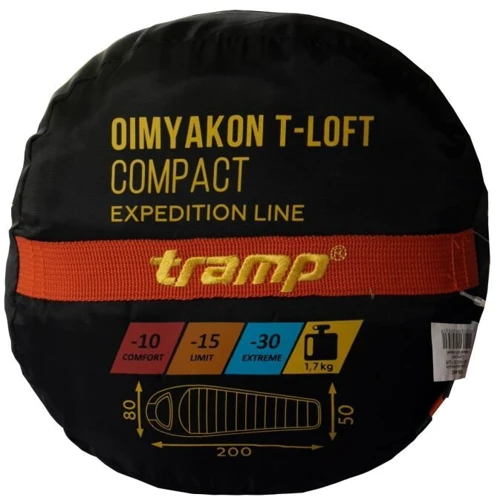 Спальный мешок Tramp Oimyakon Compact R оранжевый/серый (TRS-048C-R) фото 12