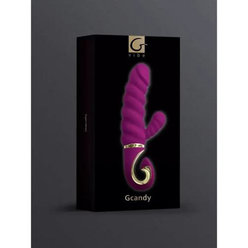 Витой вибратор с клиторальным стимулятором Gvibe Gcandy Purple