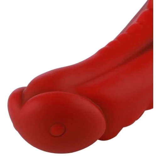 Фалоімітатор-насадка Hismith 8.35" Curved Silicone Dildo Red Monster Series