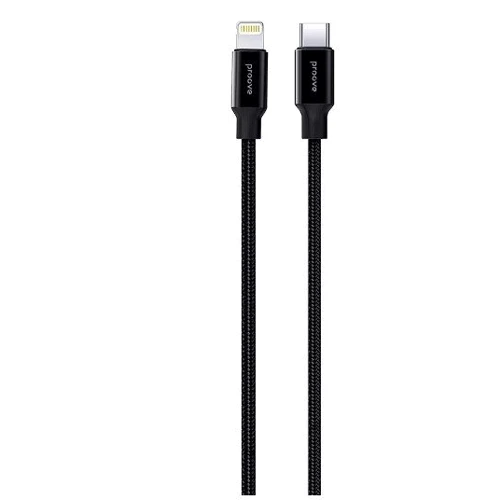 Кабель Proove Cable USB-C to Lightning Light Weft 27W 1m Black