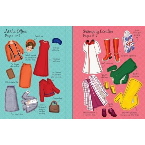1960s Fashion Sticker Book / Мода 1960-х. Книга з наліпками: Количество страниц 44