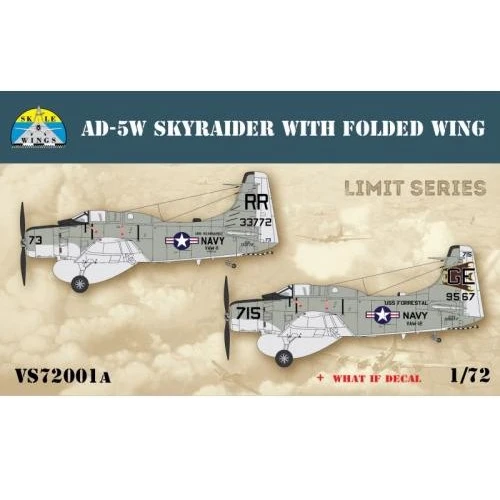 Американский самолет Skale Wings Skyraider AD-5W со сложенными крыльями (Лимитированная версия) SW-VS72001a