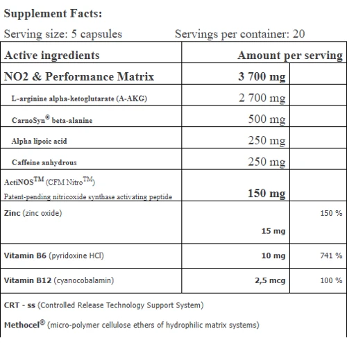 Предтренировочный комплекс Amix MuscleCore Hell's NO2 100 caps / 20 servings: Тип Комплекс до тренировки