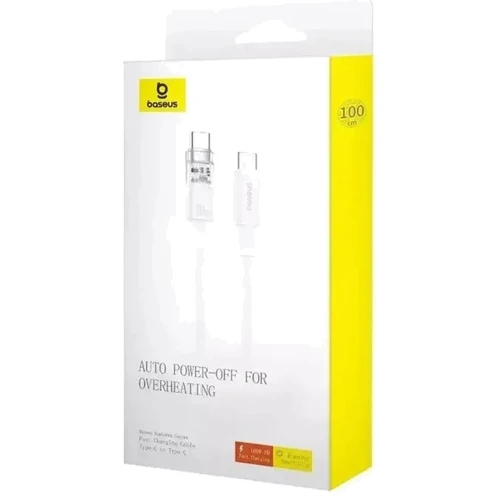 Кабель Baseus Cable USB-C to USB-C Explorer Smart Temperature Control 100W 1m White (P10319703221-00) фото 5