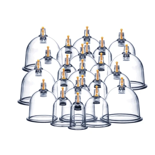 Массажер 4FIZJO Вакуумные массажные банки для тела (китайские/атницелюлитные банки) 24 шт с помпой (P-5907739319913)