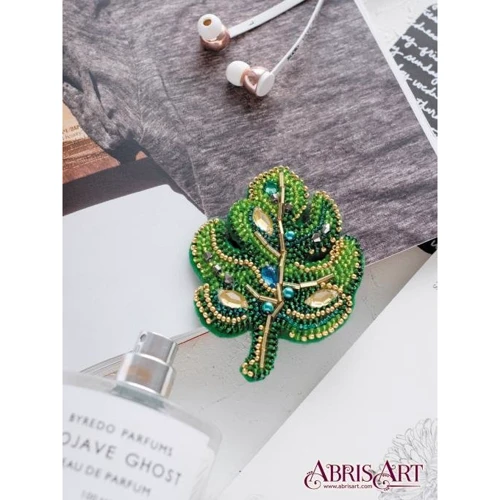 Abrisart AD-063 Набор для вышивки бисером украшения Листочек монстеры