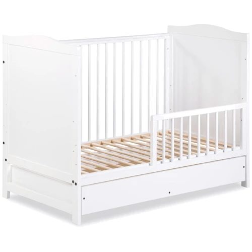 Детская кроватка Klups Felix 120X60 с ящиком и перегородкой белый