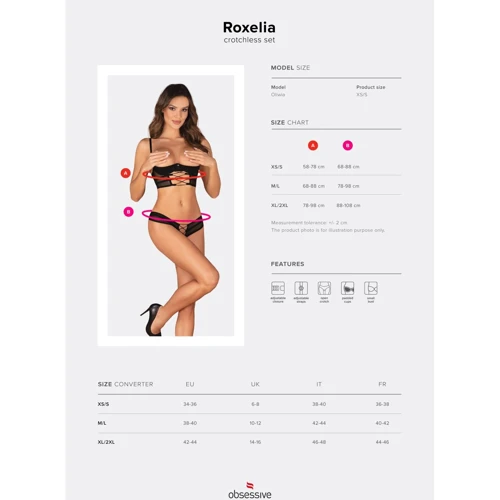 Комплект Obsessive Roxelia 2-pcs crotchless set XL/2XL