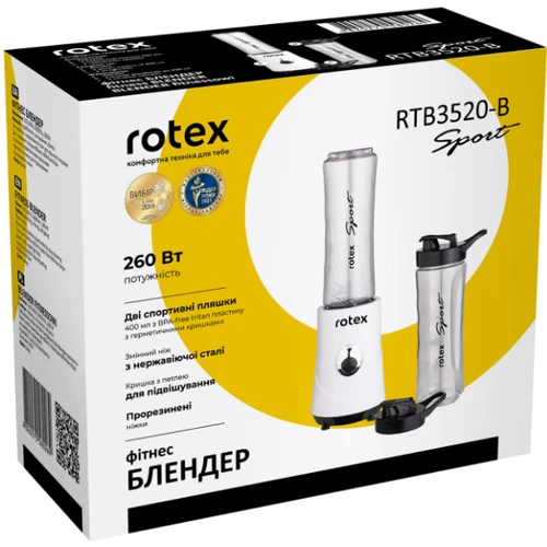 Блендер Rotex RTB3520-B Sport: Материал насадок нержавеющая сталь