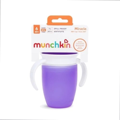 Чашка-непроливайка Munchkin Miracle 360°, 207 мл, фіолетовий (05162101): Вік с 12-ти месяцев