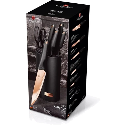 Набір кухонних ножів Berlinger Haus Black Rose Collection 7 предметів (BH 2651): Кількість предметів 7