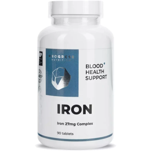 Progress Nutrition Iron 27 mg Complex + Zink 25 mg + B6,B9,B12 Железо 27 мг + Цинк 25 ​​мг + Витамины B6,B9,B12 90 таблеток