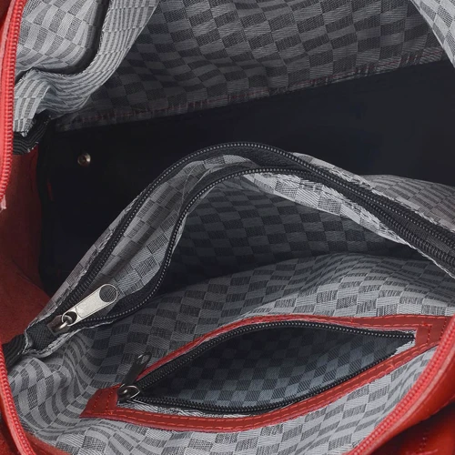 Жіноча сумка шоппер Borsa Leather червона (10t9260-red): Застібка Блискавка