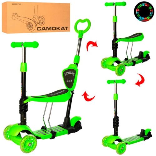 Самокат 5в1 iTrike Maxi (JR 3-026-G green): Кількість коліс 3