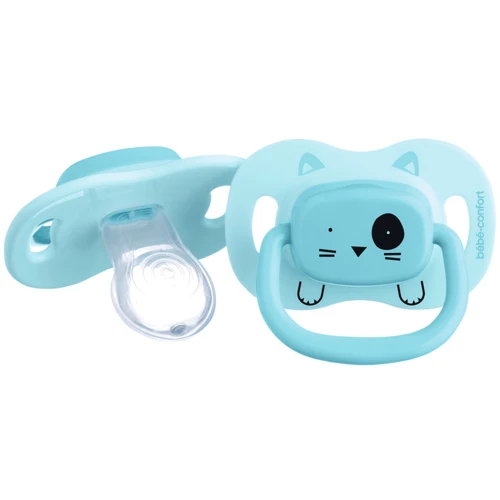 Пустышка Bebe Confort Minimalistic Animals силиконовая реверсивная, 2 шт 0/6 мес синяя (3104202010)