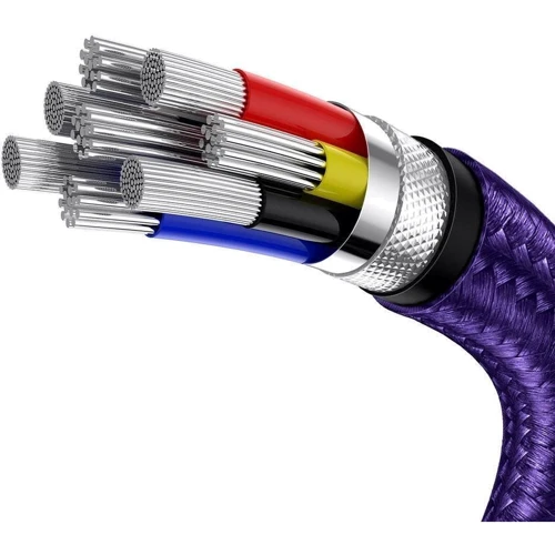 Кабель Baseus Cable USB-C to USB-C Cafule Metal 100W 1m Purple (CATJK-C05) фото 4
