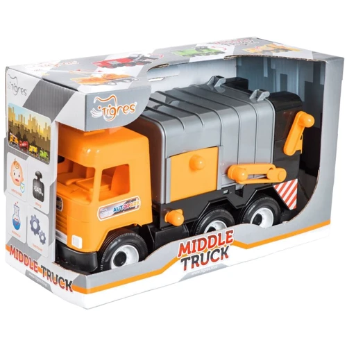 Мусоровоз Tigres Middle Truck city с контейнером Оранжевый (39312): Производитель Tigres