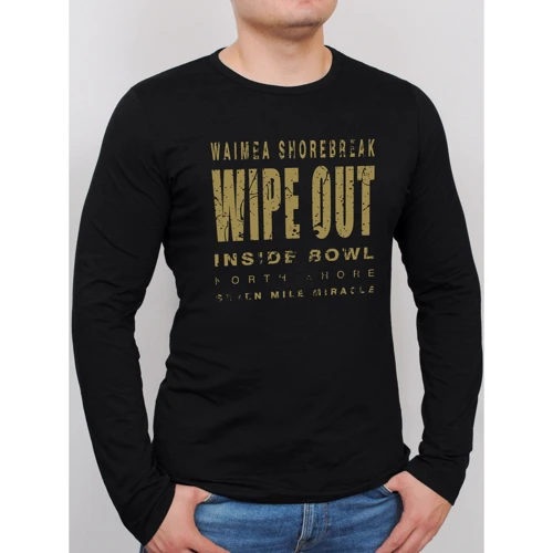 Лонгслів PFProject WIPE OUT Long XL чорний з принтом: Вид Лонгсліви