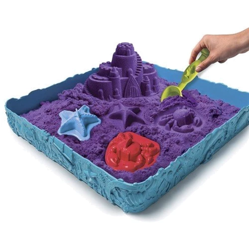 Набор песка для детского творчества - Kinetic Sand Замок Из Песка (фиолетовый,454 г,формочки,лоток)