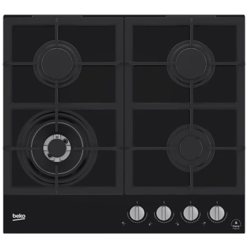 Варочная поверхность газовая Beko HILW64325SB: Рабочая поверхность стекло (закаленное)