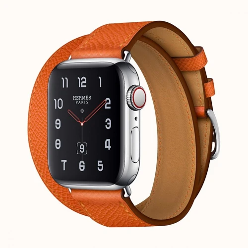 Apple Watch Series 4 Hermes 40mm GPS+LTE Stainless Steel Case with Feu Epsom Leather Double Tour (H077069CJ9J): Размер 40mm