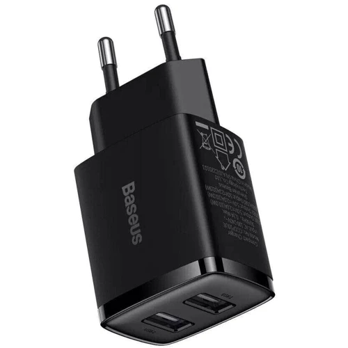 Зарядное устройство Baseus Wall Charger 2xUSB Compact 10.5W Black (CCXJ010201): Количество USB-портов 2