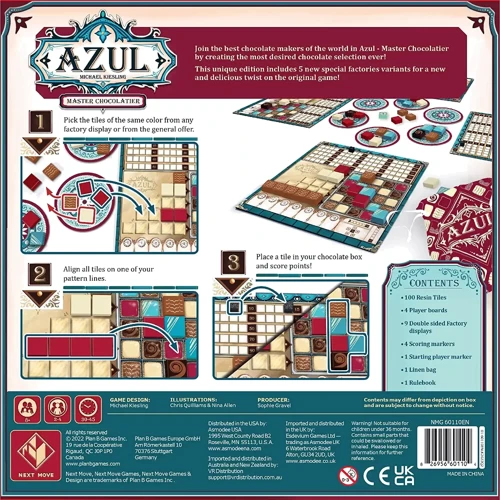 Настільна гра Plan B Games Azul: Master Chocolatier Майстер Шоколатьє рус. QR-код QR-код укр. правил (NMG60110EN): Вид для веселої компанії