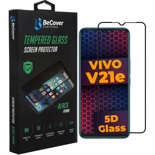 Аксесуар для смартфона BeCover Tempered Glass Black для Vivo V21E (707246)