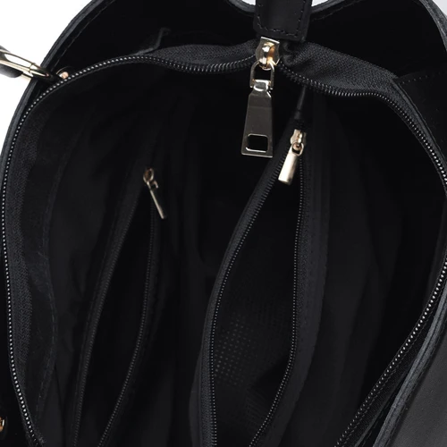 Жіноча сумка каркасна Ricco Grande чорна (1L797-black): Тип ручки Коротка ручка, На ланцюжку, Плечовий ремінь, З двома ручками