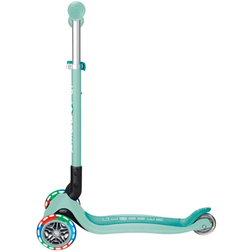 Самокат GLOBBER серии PRIMO FOLDABLE LIGHTS, мятный, 3 колеса с подсветкой 50 кг 3+ (432-206-3): Конструкция рамы складная
