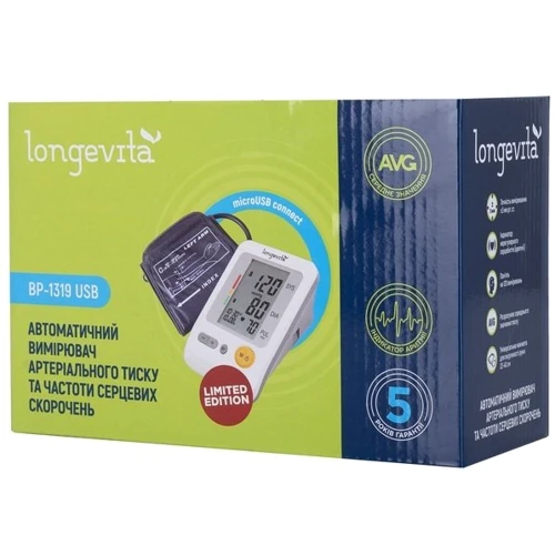 Тонометр Longevita (BP-1319): Размер манжетки, см 22-40