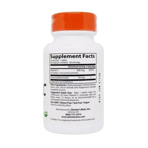 Doctor's Best Sustained Release Vitamin C, 60 Tablets: Тип Витамин C