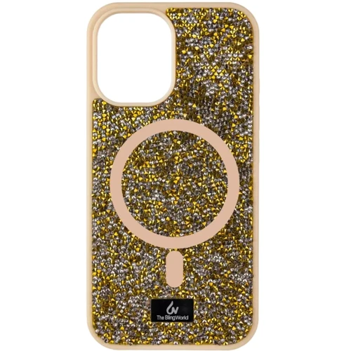 Чехол для iPhone Bling World Rock Diamond with MagSafe Gold for iPhone 16