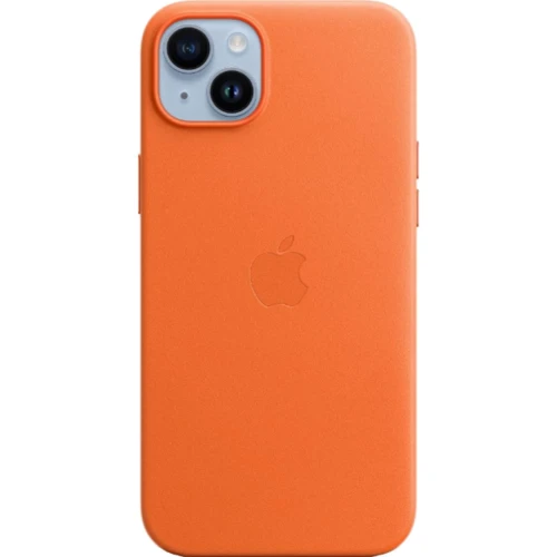 Чохол для iPhone Apple iPhone 14 Plus Leather Case with MagSafe - Orange (MPPF3ZE/A): Матеріали кожа