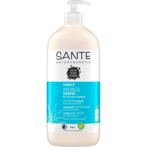 Sante Family Extra Sensitive Shampoo БИО-Шампунь для чувствительной кожи головы алоэ вера и бисаболол 950 ml