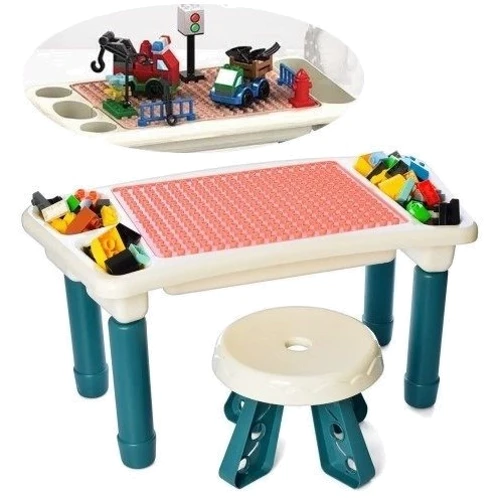 Игровой столик 2в1 Ausini стульчик конструктор 77 деталей (6314)