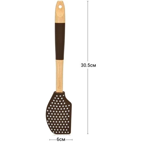 Лопатка Fissman CHEF's TOOLS 30.5 см (1465): Материал силикон, дерево