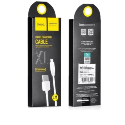 Кабель Hoco USB Cable to Lightning X1 Rapid 1m White: Тип USB Cable - Lightning