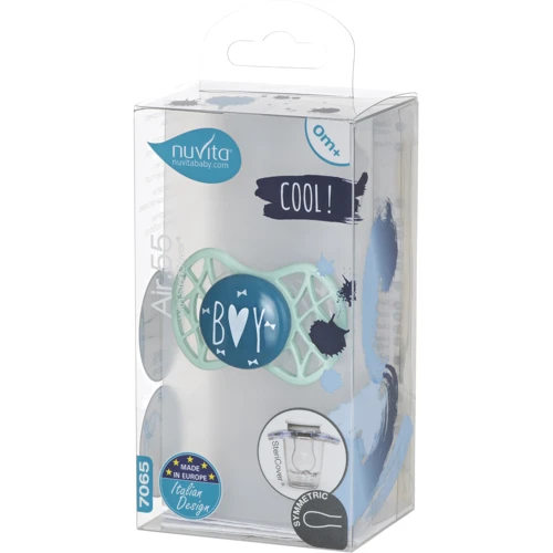 Пустышка Nuvita Air55 Cool симметричная с колпачком 0m+ BOY голубой (NV7065NG) фото 7