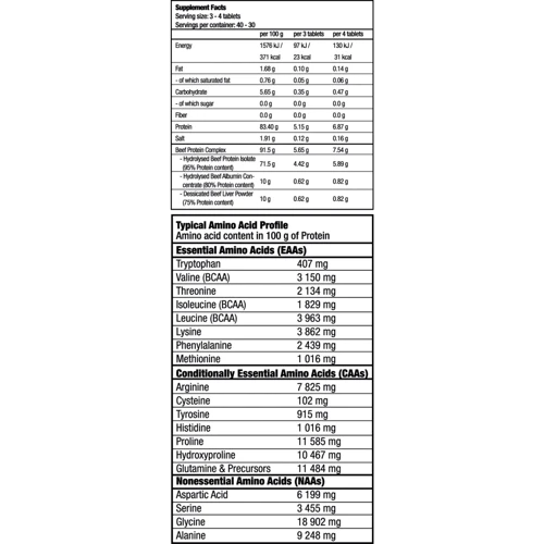 Аминокислота для спорта BioTechUSA Beef Amino 120 tabs: Вкус Без вкуса