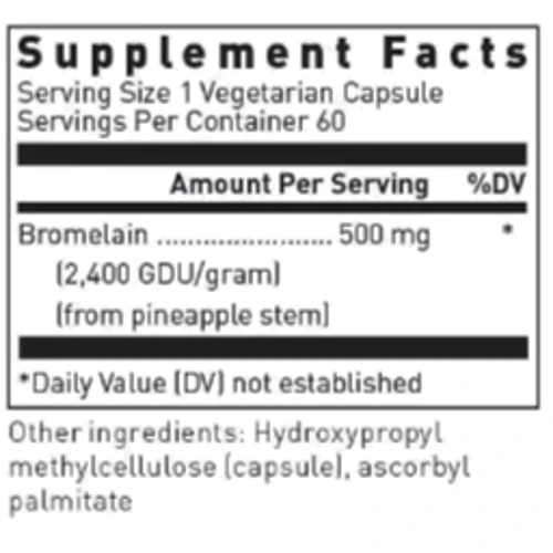 Douglas Laboratories Bromelain 500 mg Бромелайн 60 капсул: Тип Бромелайн