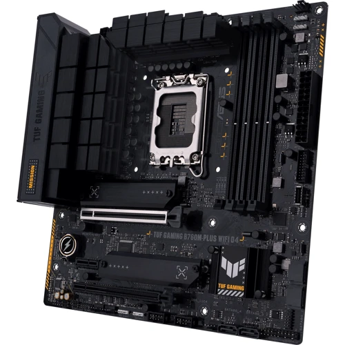 ASUS TUF GAMING B760M-PLUS WIFI D4 UA: Дополнительно Адаптер Wi-Fi, Поддержка RAID, Поддержка UEFI, Радиатор на VRM