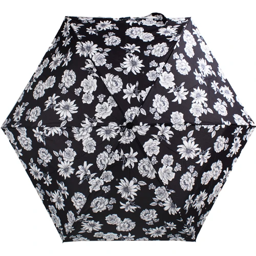 Зонт женский механический Fulton черно-белый (FULL340-Blk-white-floral)