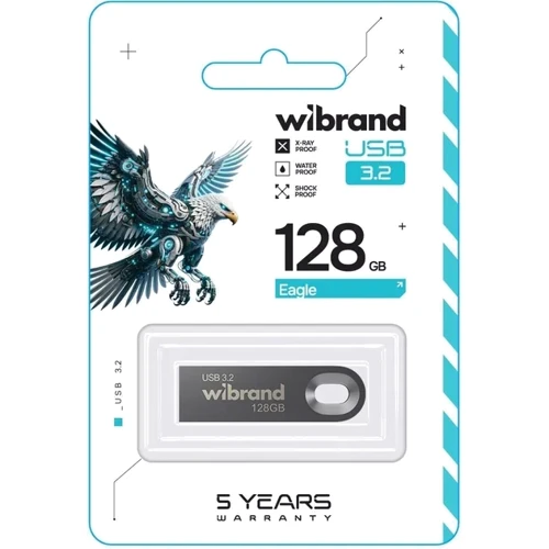 USB-флешка Wibrand 128GB Eagle USB 3.2 Gen1 Grey (WI3.2/EA128U10G): Стандарт USB USB 3.2